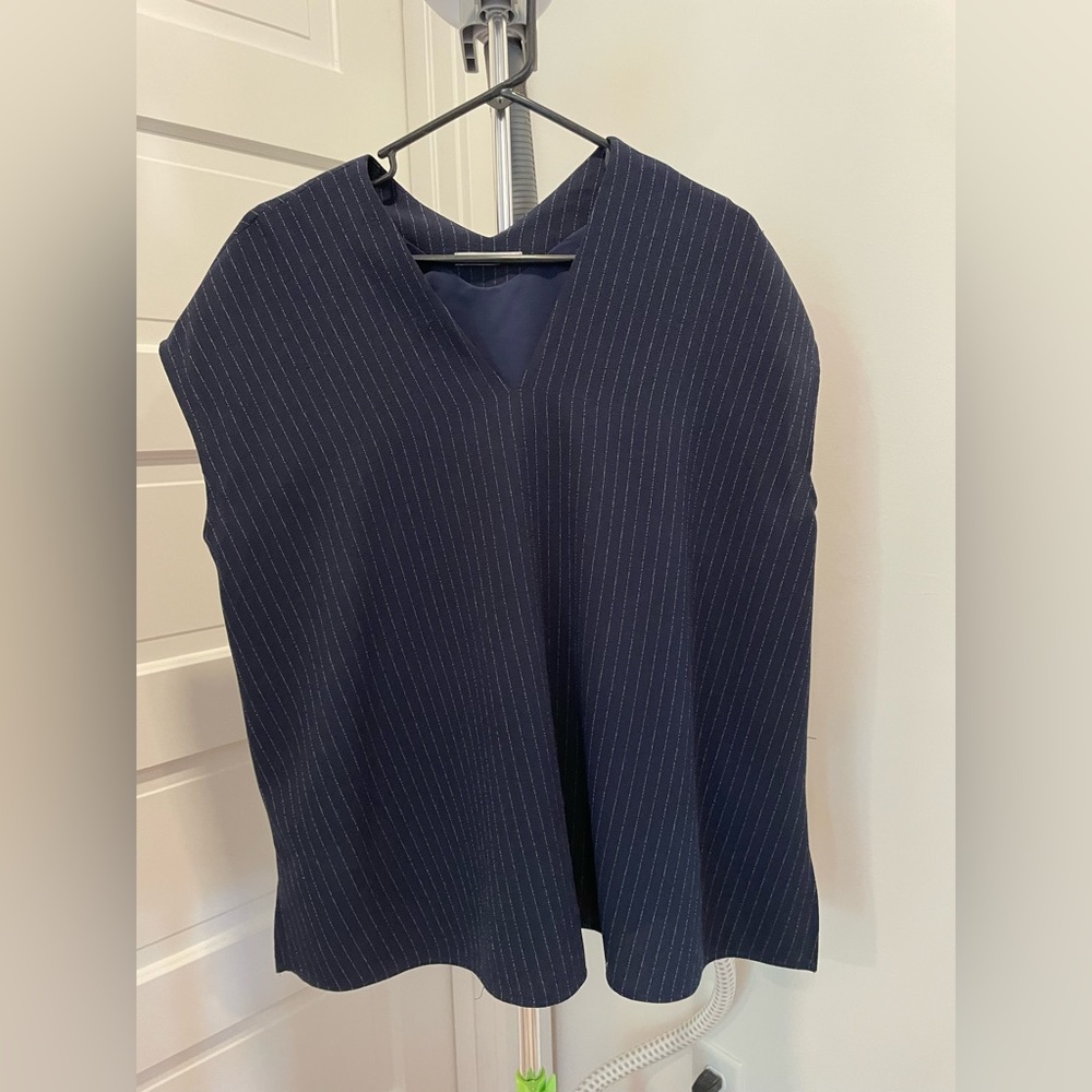 Navy pinstripe Townsend popover by MM Lafleur / size M